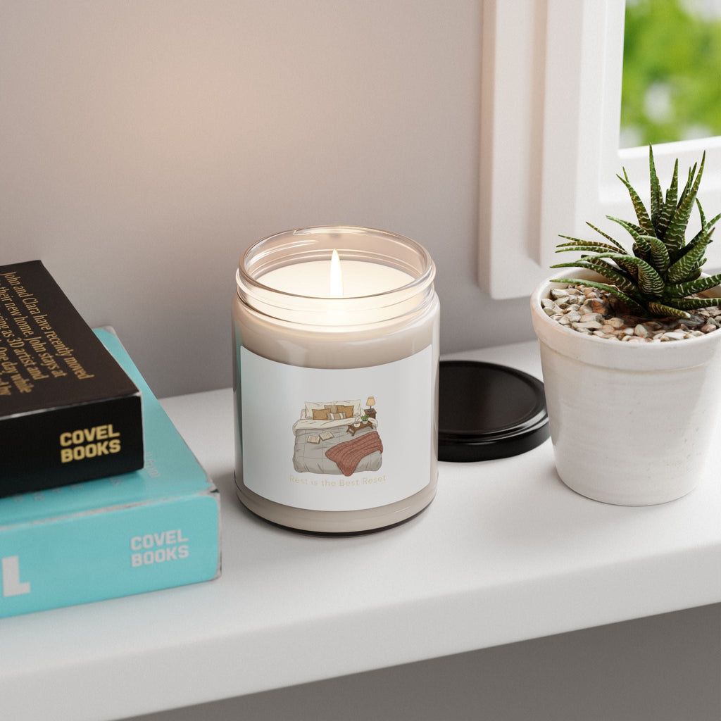 nap club bedroom illustration Scented Soy Candle | sleepy humor, restful vibes