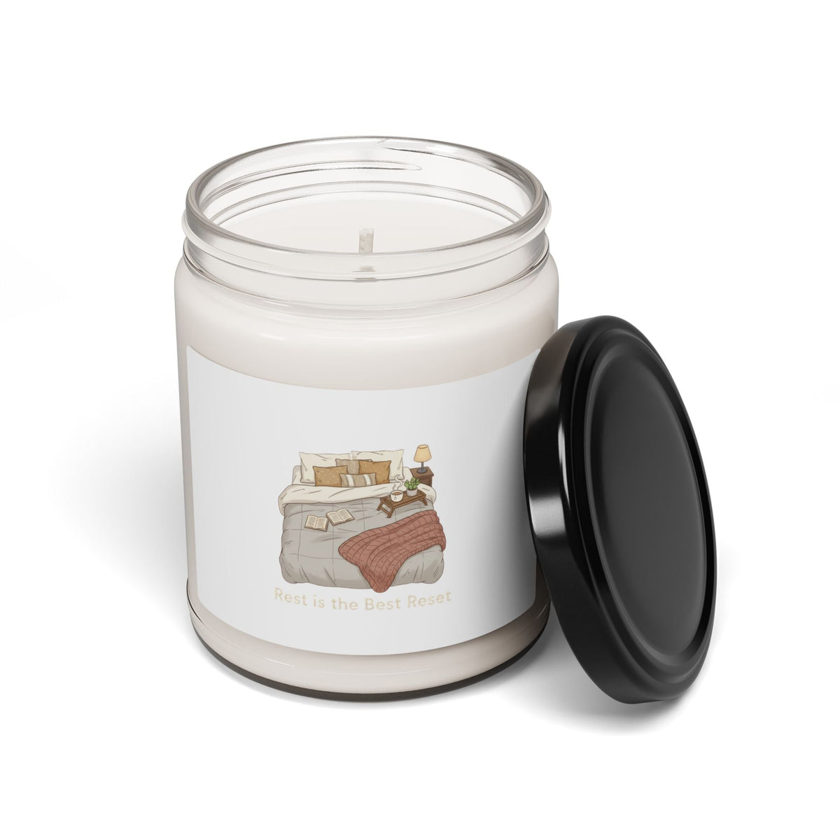nap club bedroom illustration Scented Soy Candle | sleepy humor, restful vibes