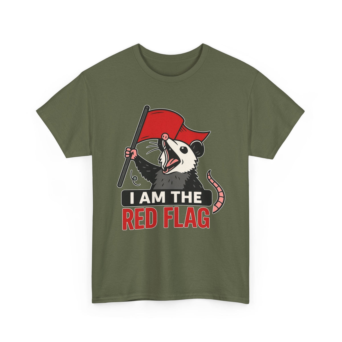 T-Shirt — "I Am The Red Flag" Possum Graphic Tee