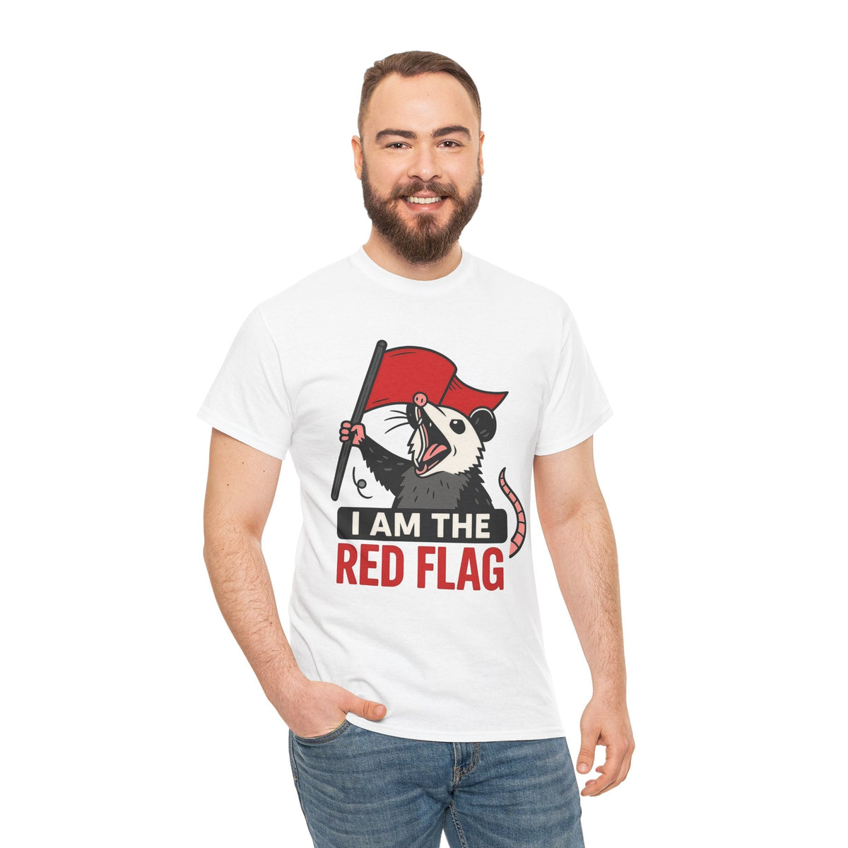 T-Shirt — "I Am The Red Flag" Possum Graphic Tee