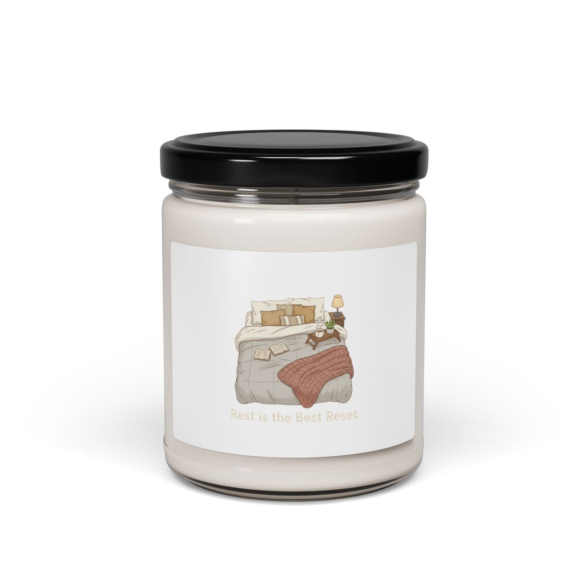 nap club bedroom illustration Scented Soy Candle | sleepy humor, restful vibes