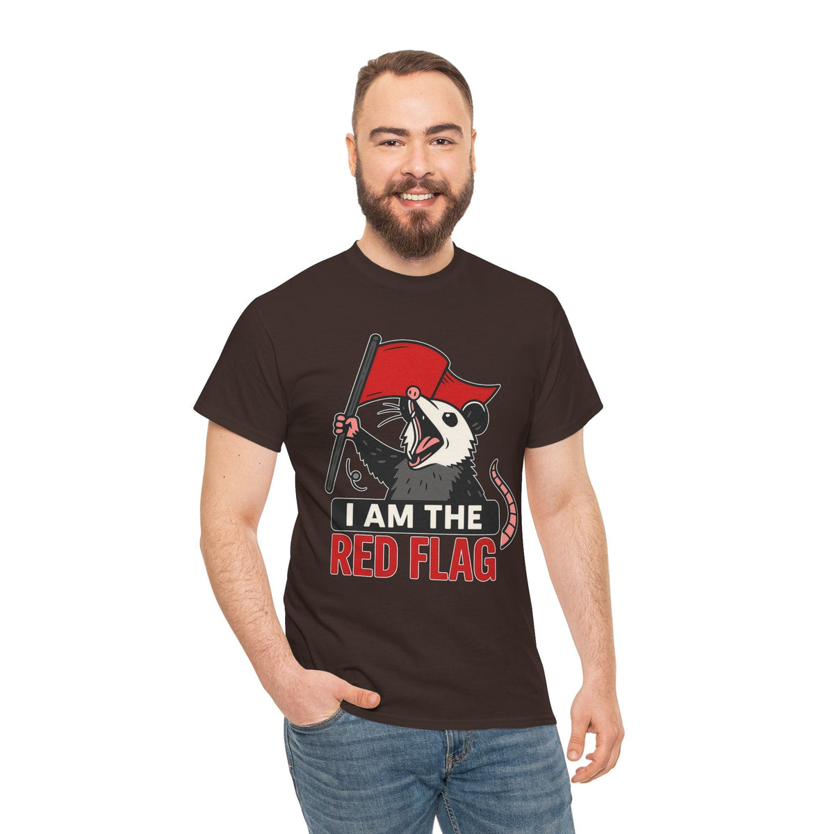 T-Shirt — "I Am The Red Flag" Possum Graphic Tee