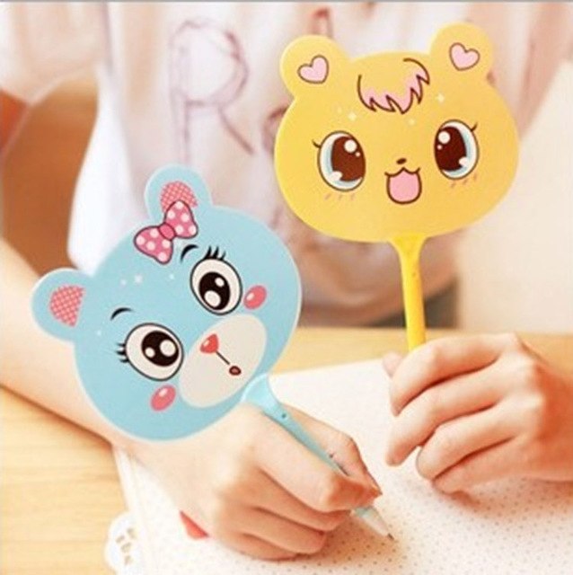 2 Pcs Creative Ballpoint Pens cartoon fan