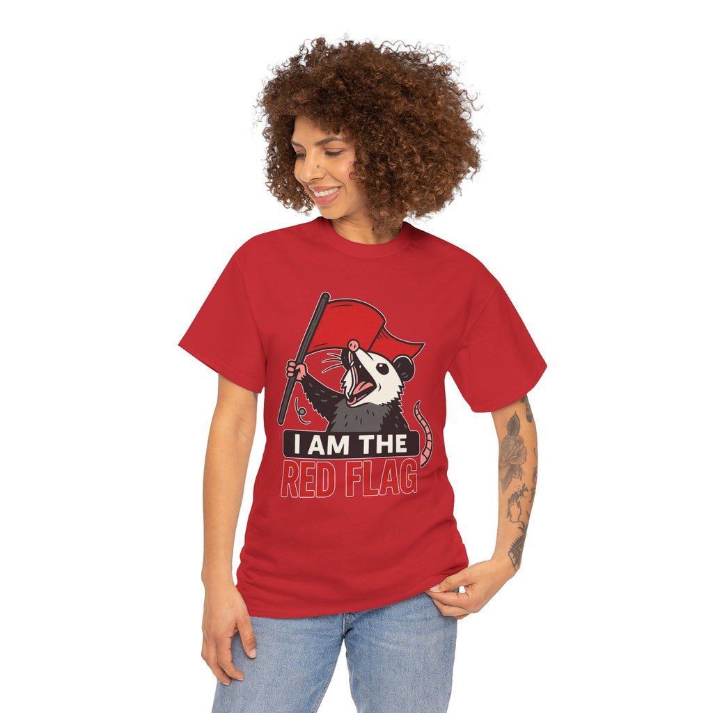 T-Shirt — "I Am The Red Flag" Possum Graphic Tee