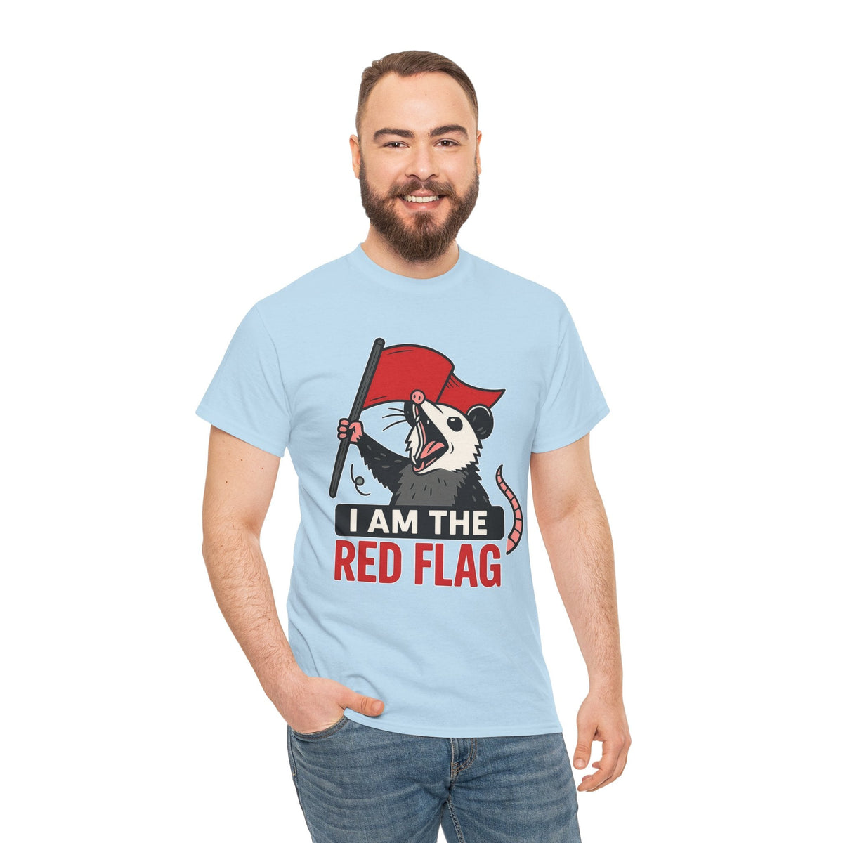 T-Shirt — "I Am The Red Flag" Possum Graphic Tee