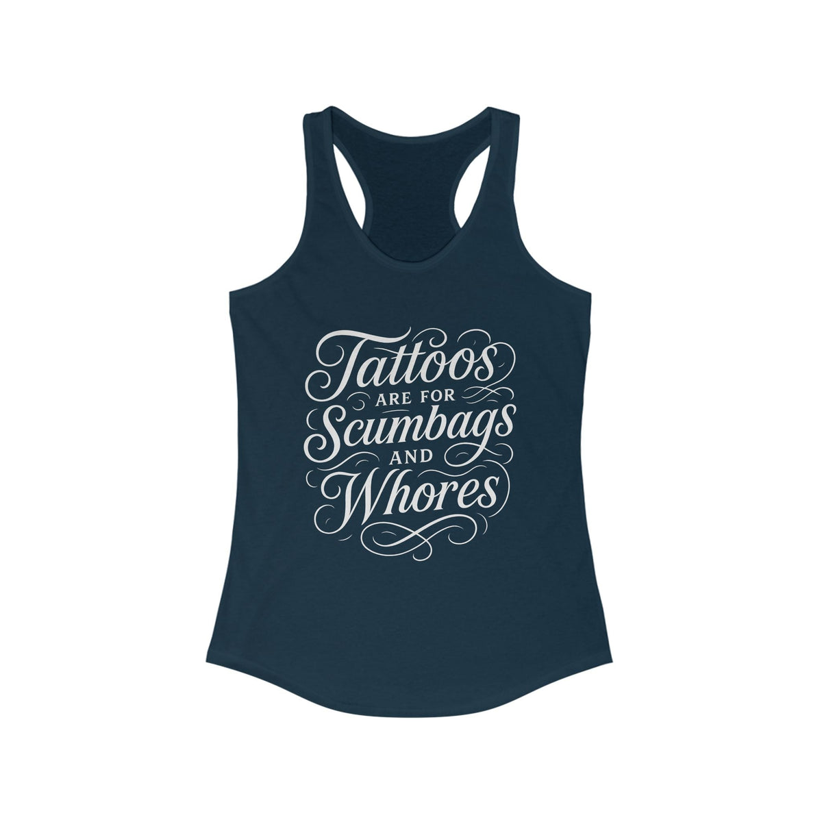 Bold Tattoo Statement Racerback Tank for Empowered Women, Casual Wear, Workout Top, Unique Gift, Festival Attire, Trendy Summer Tee