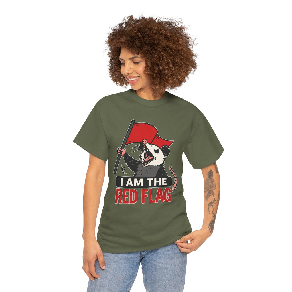 T-Shirt — "I Am The Red Flag" Possum Graphic Tee