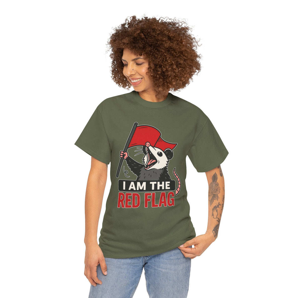 T-Shirt — "I Am The Red Flag" Possum Graphic Tee