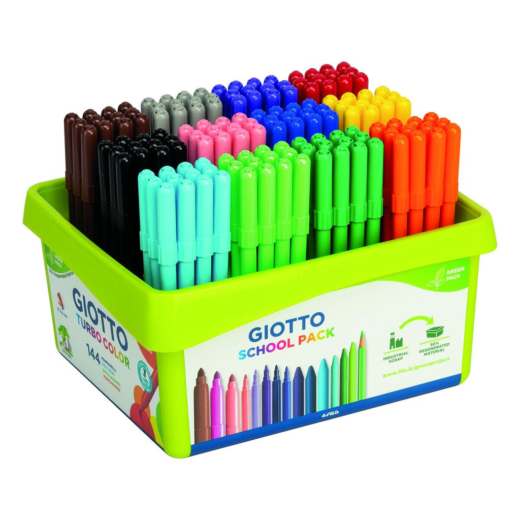 Felt-tip pens Giotto TURBO COLOR SCHOOLPACK 144 Pieces