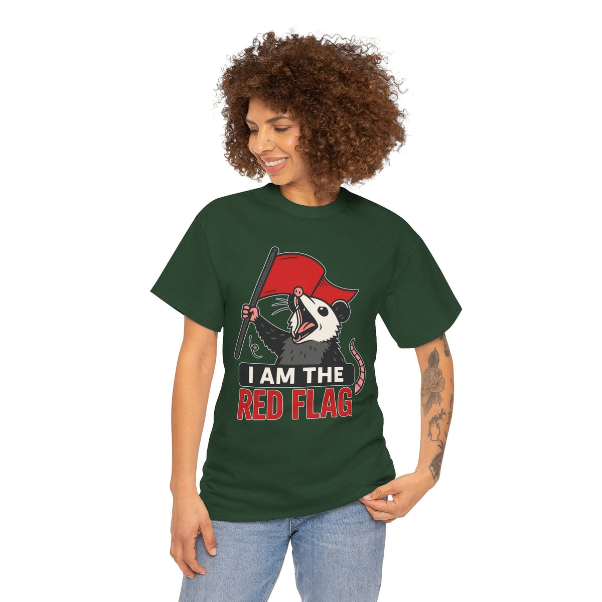 T-Shirt — "I Am The Red Flag" Possum Graphic Tee
