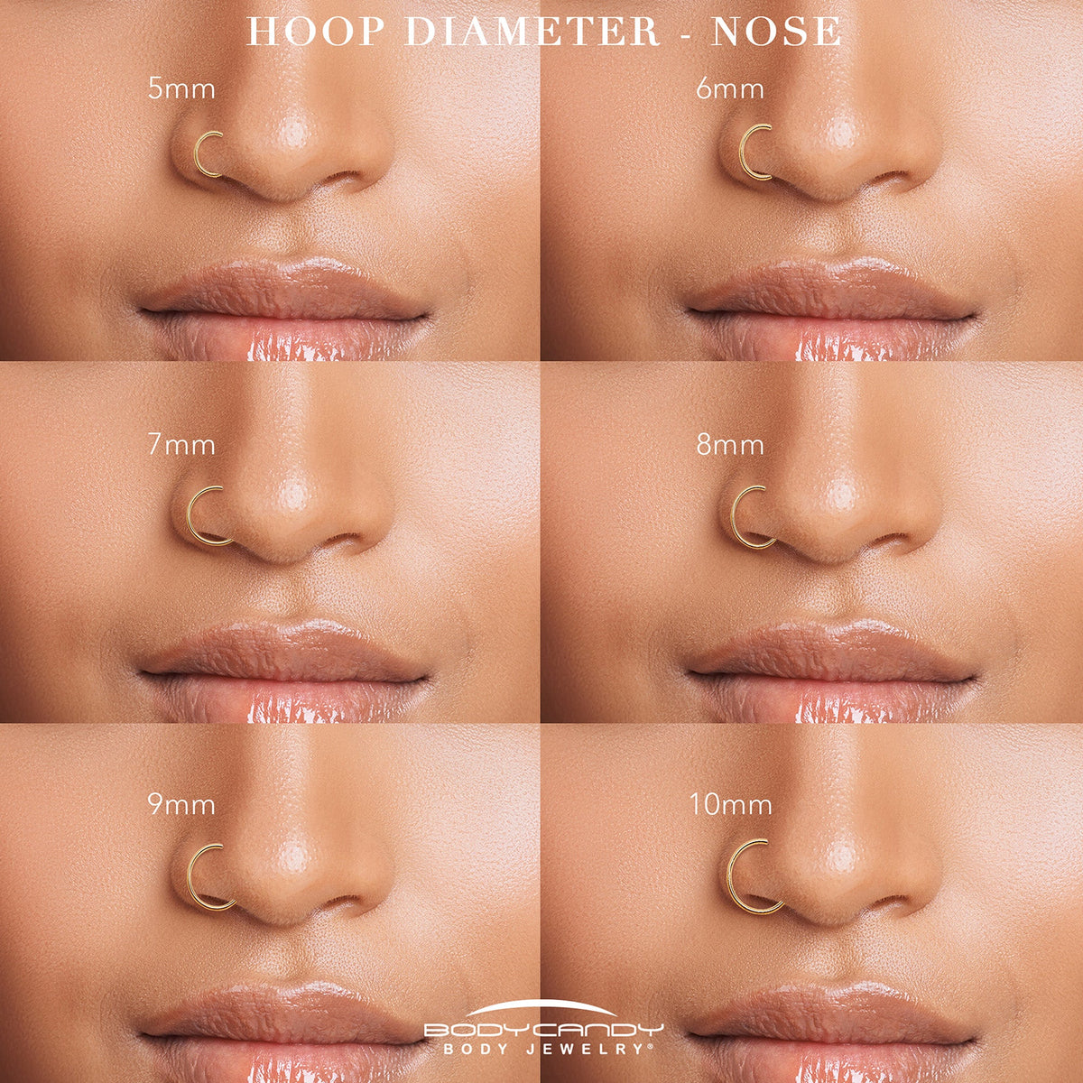 18G Double Row Micro Gem Implant Grade Titanium Hinged Double Hoop Nose Ring