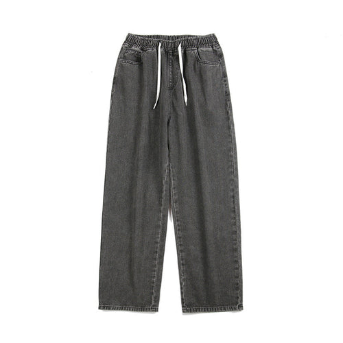Men's Elastic Waist Loose Straight Drooping Mop Pants