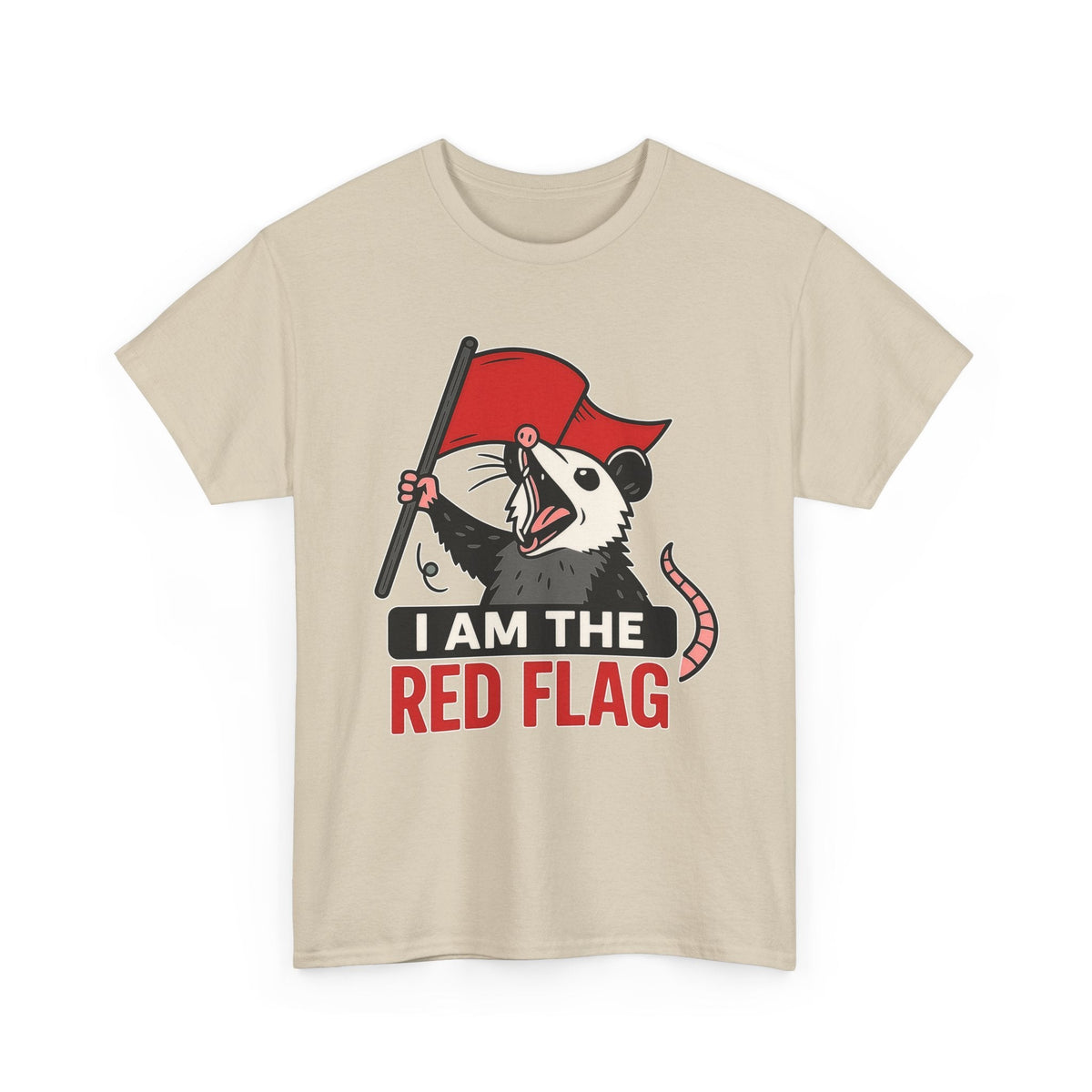 T-Shirt — "I Am The Red Flag" Possum Graphic Tee