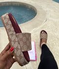 Designer-Inspired Monogram Slide Sandals