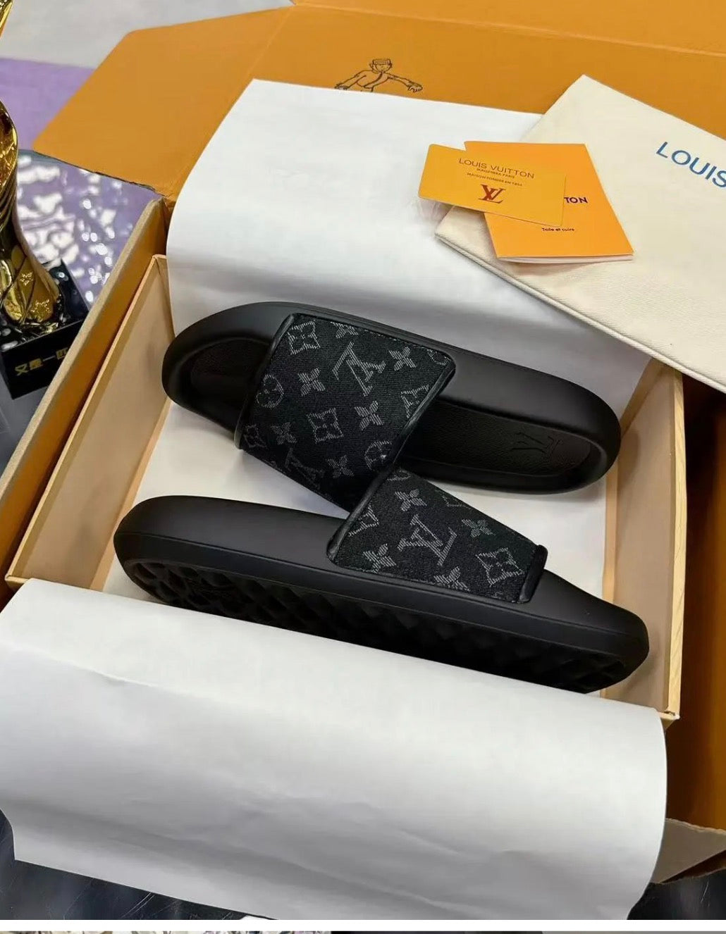 Lv pillow mules