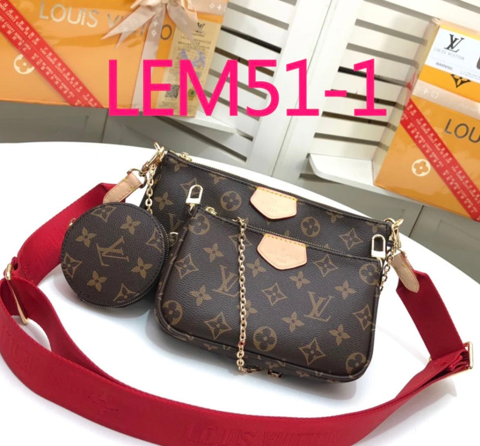 Luxury Monogram 3-Piece Crossbody Bag Set