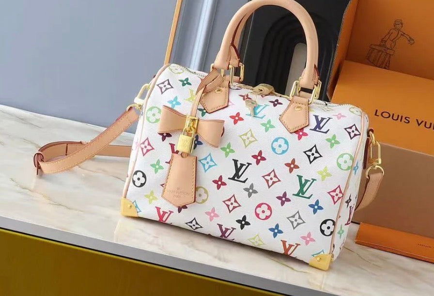 Colorful Monogram Mini Boston Crossbody Bag