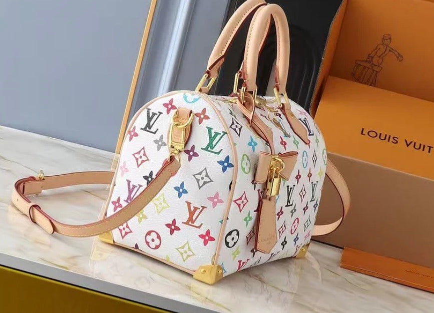 Colorful Monogram Mini Boston Crossbody Bag