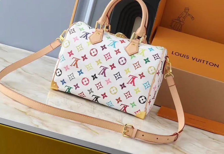 Colorful Monogram Mini Boston Crossbody Bag