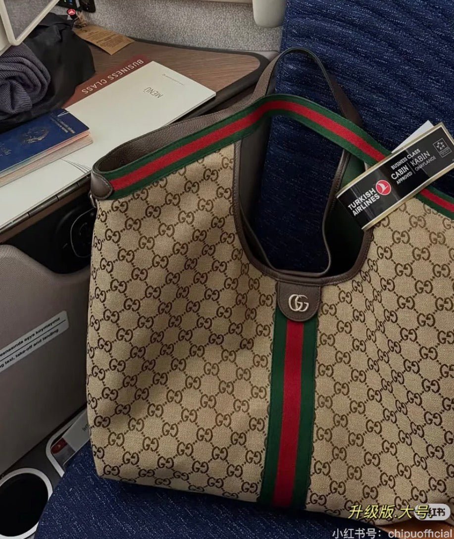 Luxury Stripe Tote Shoulder Bag