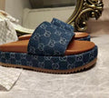 💙 Designer-Inspired Blue Monogram Slide Sandal