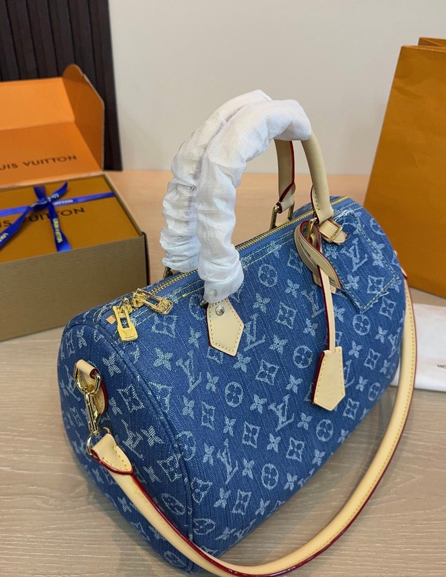 Blue Monogram Luxury Satchel Bag