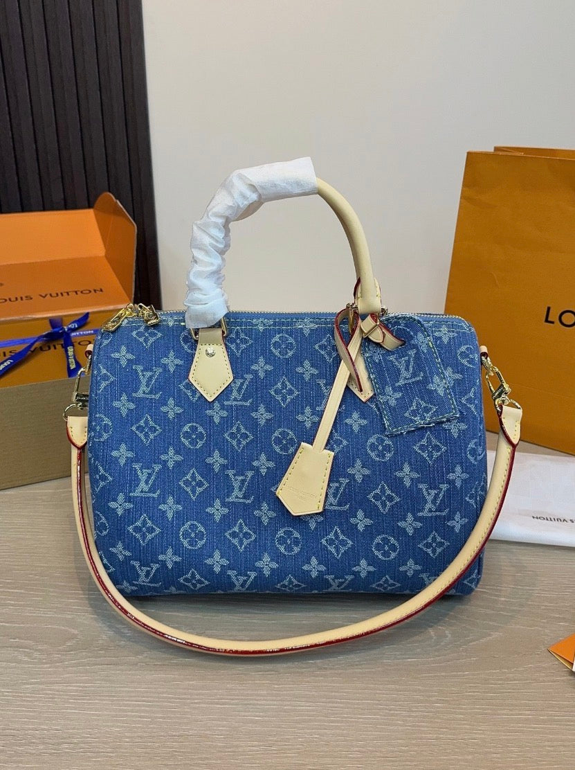 Blue Monogram Luxury Satchel Bag