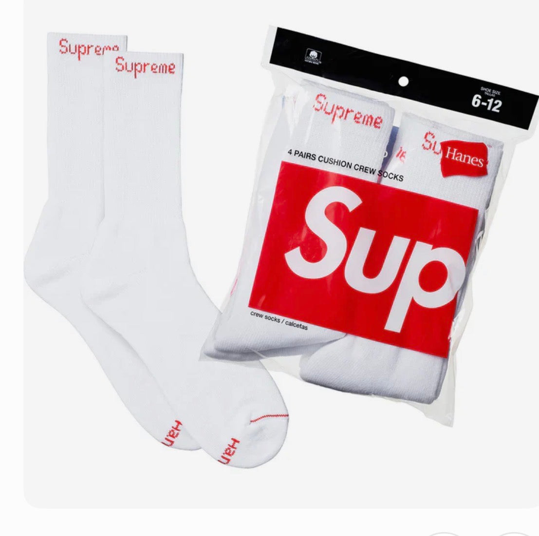 Supreme crew socks