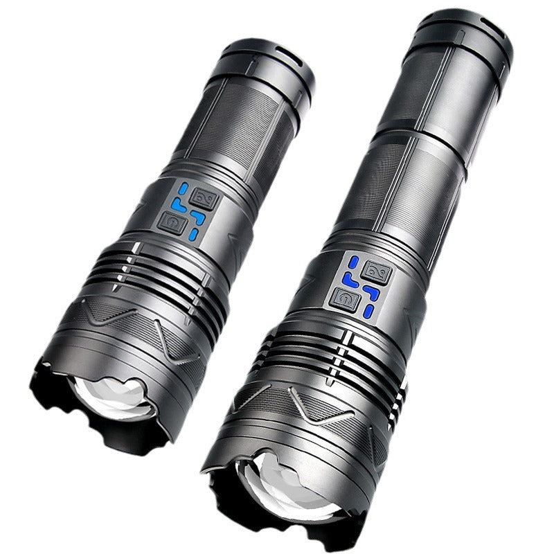 White laser high-power flashlight, strong light, outdoor charging,