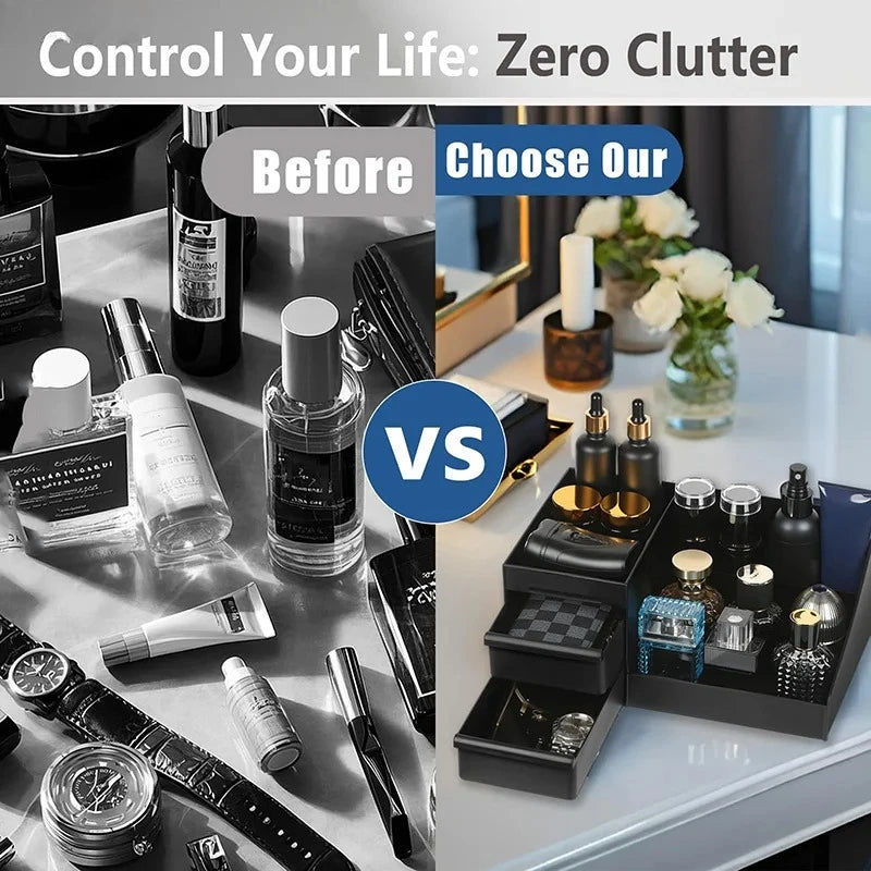1pc Mens Fragrance Organizer, Perfume & Cologne Stand with Drawers,