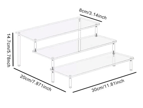 1-4 Tier Acrylic Display Stand Clear Display Riser Rack for Cupcake
