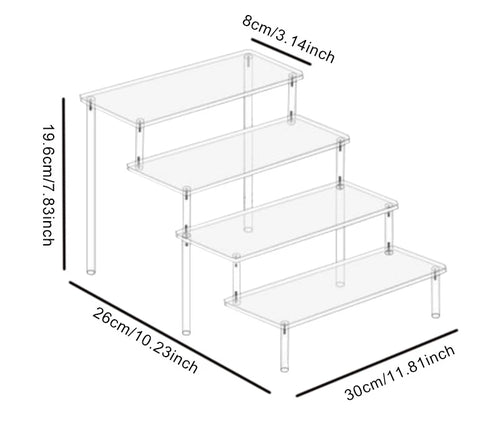 1-4 Tier Acrylic Display Stand Clear Display Riser Rack for Cupcake