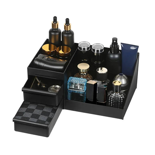 1pc Mens Fragrance Organizer, Perfume & Cologne Stand with Drawers,