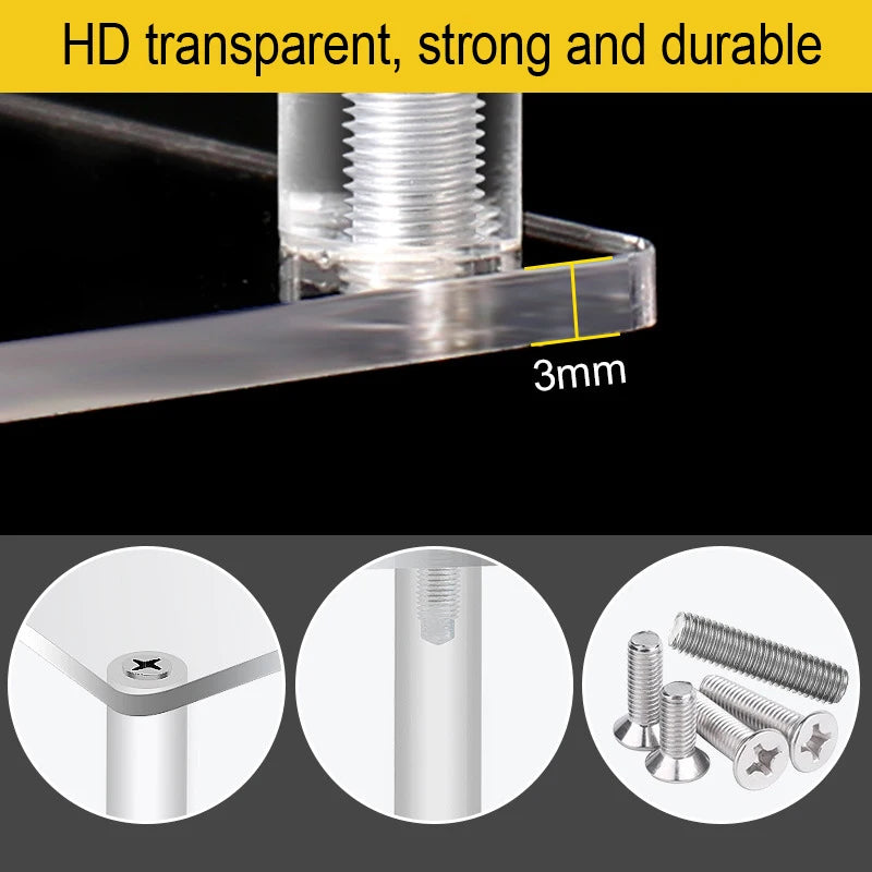 1-4 Tier Acrylic Display Stand Clear Display Riser Rack for Cupcake