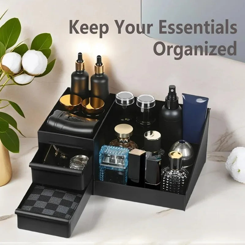 1pc Mens Fragrance Organizer, Perfume & Cologne Stand with Drawers,