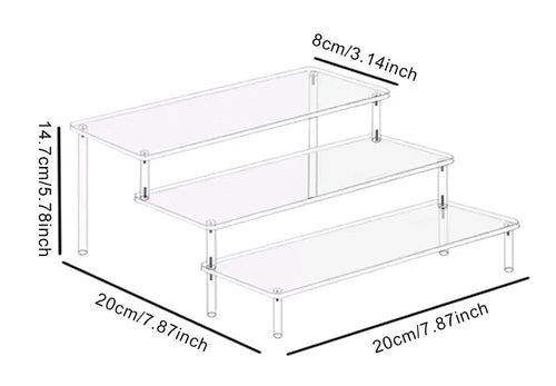 1-4 Tier Acrylic Display Stand Clear Display Riser Rack for Cupcake