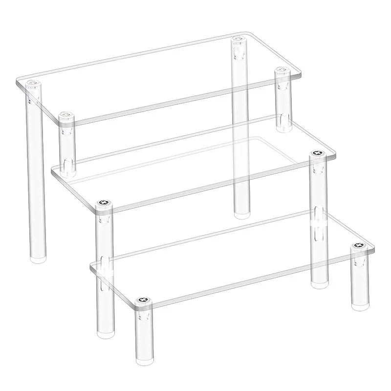 1-4 Tier Acrylic Display Stand Clear Display Riser Rack for Cupcake