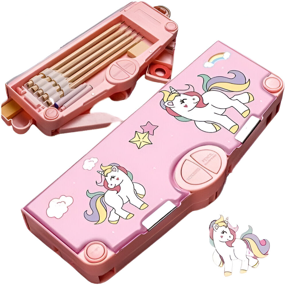 Multifunctional Cute School Pencil Box (Unicorn Compass Box)